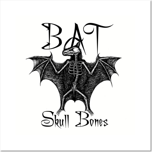 Bat Skull Bones Wall Art by HornArt